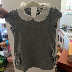 Tartine et chocolat luxury baby 9 months gray collar dress with pockets sale
